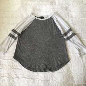 Gray Striped Baseball Tee